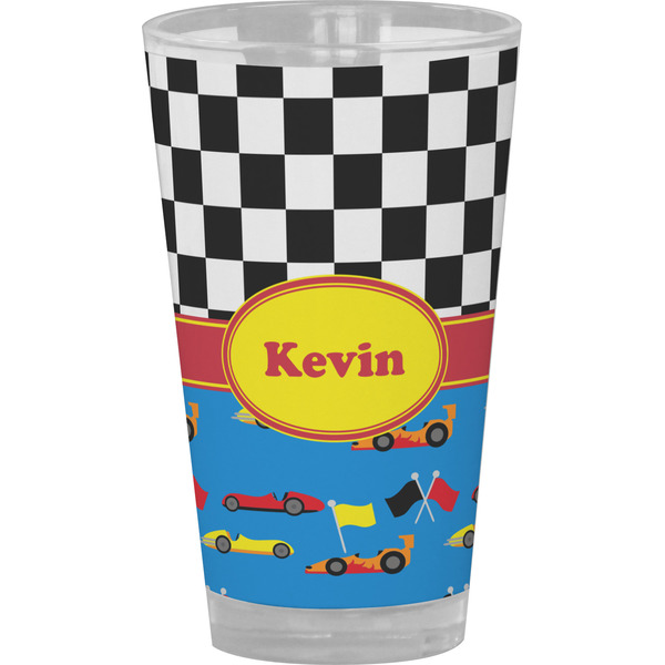 Custom Racing Car Pint Glass - Full Color (Personalized)