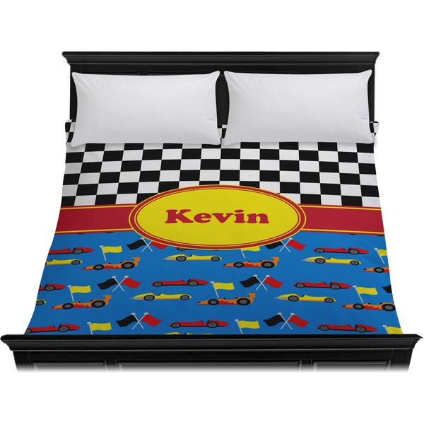 Racing Car Duvet Cover - King - On Bed - No Prop