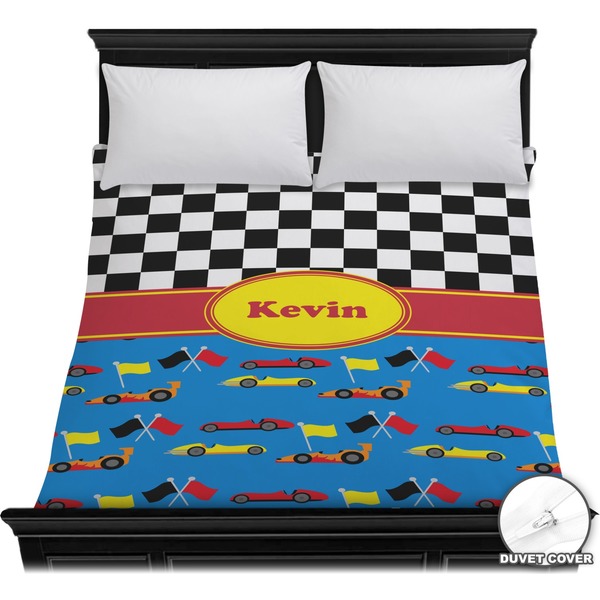 Custom Racing Car Duvet Cover - Full / Queen (Personalized)