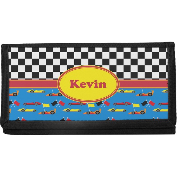 Custom Racing Car Canvas Checkbook Cover (Personalized)