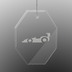 Racing Car Engraved Glass Ornament - Octagon