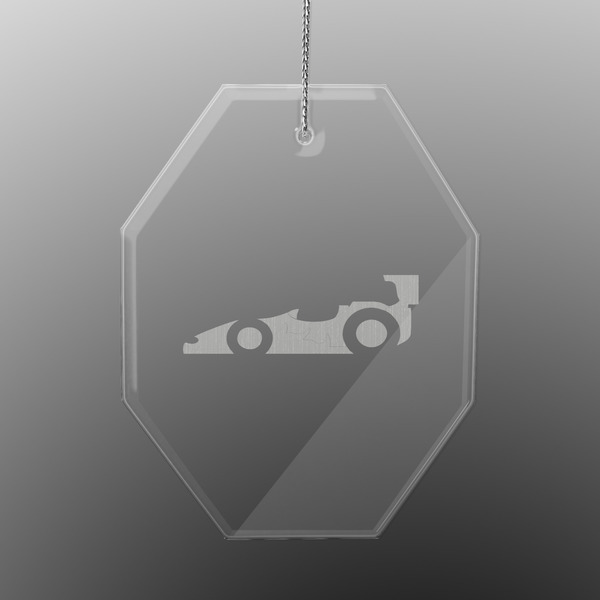 Custom Racing Car Engraved Glass Ornament - Octagon