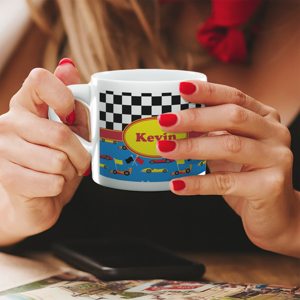 Custom Racing Car Double Shot Espresso Cup - Single (Personalized)