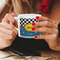 Racing Car Espresso Cup - 6oz (Double Shot) LIFESTYLE (Woman hands cropped)