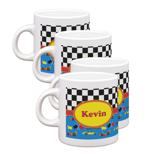 Custom Racing Car Single Shot Espresso Cups - Set of 4 (Personalized)
