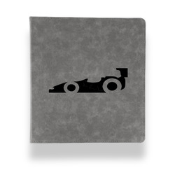 Racing Car Leather Binder - 1" - Grey (Personalized)