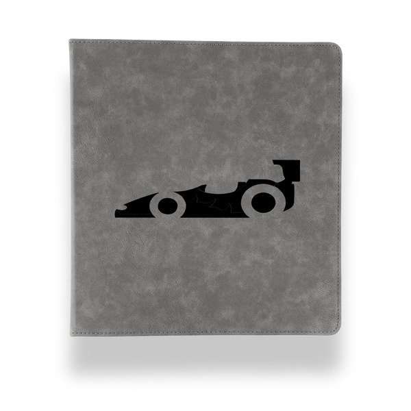 Custom Racing Car Leather Binder - 1" - Grey (Personalized)