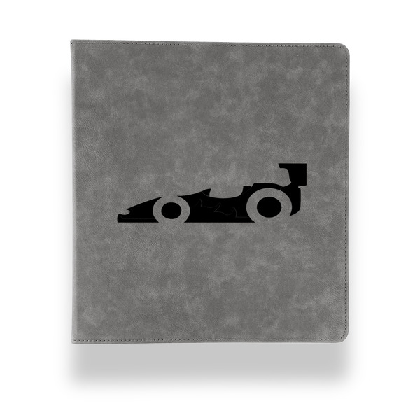 Racing Car Leather Binder - 1" - Grey - Front View