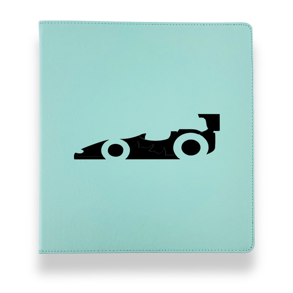 Racing Car Leather Binders - 1" - Teal - Front View