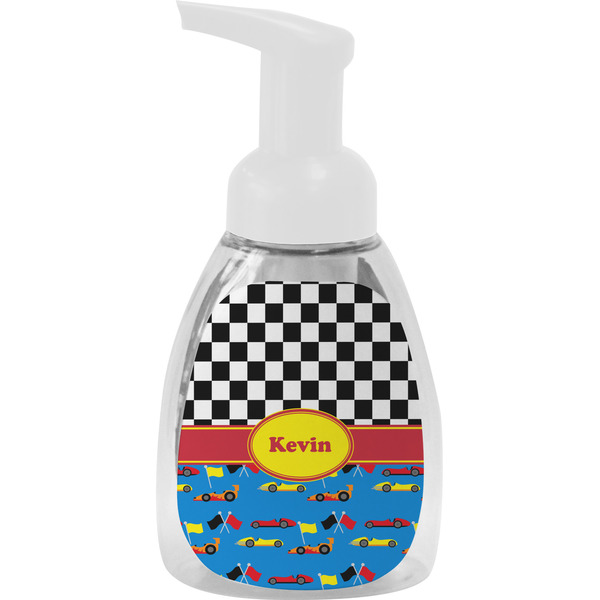 Custom Racing Car Foam Soap Bottle - White (Personalized)