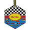 Racing Car Frosted Glass Ornament - Hexagon