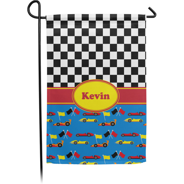 Custom Racing Car Small Garden Flag - Single Sided w/ Name or Text