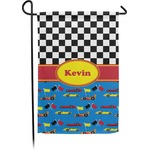 Racing Car Small Garden Flag - Double Sided w/ Name or Text