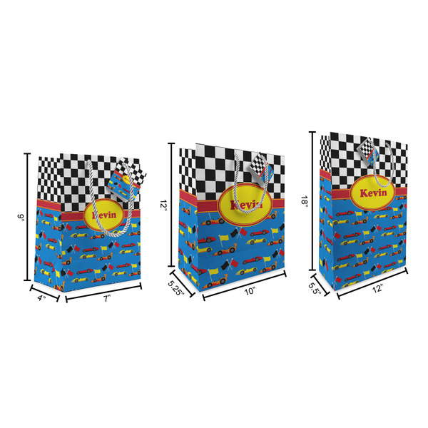 Racing Car Gift Bags - All Sizes - Dimensions
