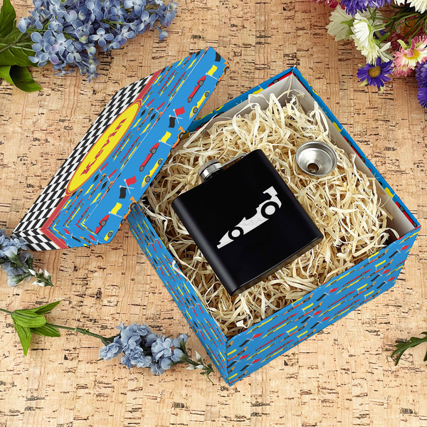 Racing Car Gift Boxes with Lid - Canvas Wrapped - Large - In Context