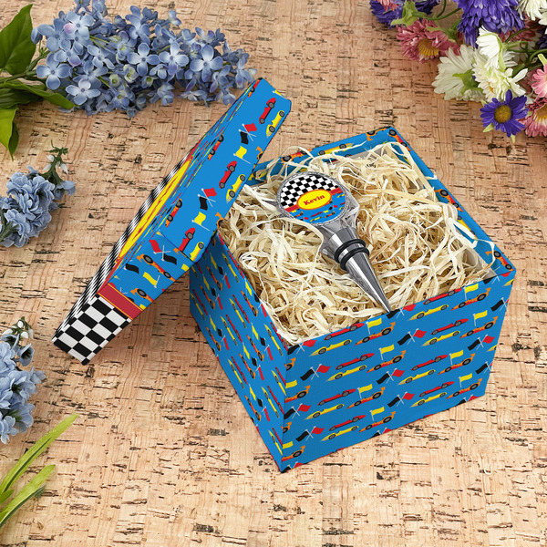Racing Car Gift Boxes with Lid - Canvas Wrapped - Medium - In Context