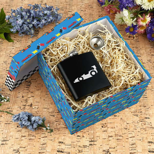 Racing Car Gift Boxes with Lid - Canvas Wrapped - X-Large - In Context