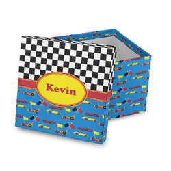 Racing Car Gift Box with Lid - Canvas Wrapped (Personalized)