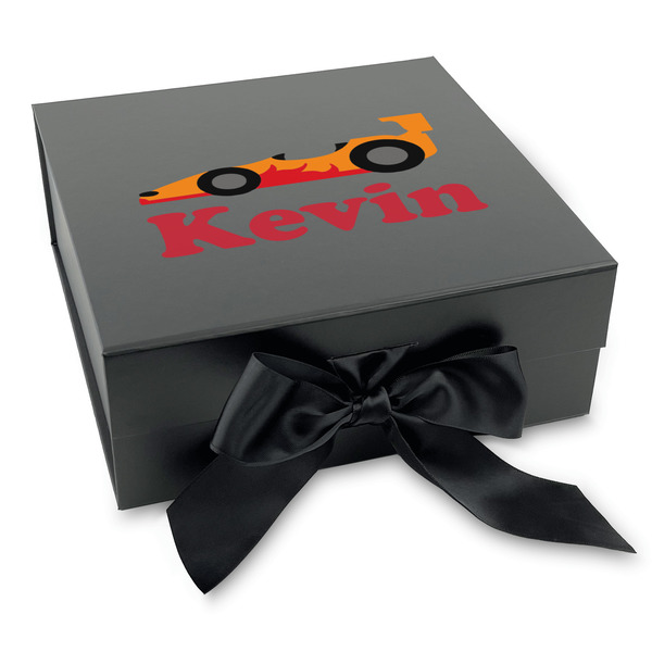 Custom Racing Car Gift Box with Magnetic Lid - Black