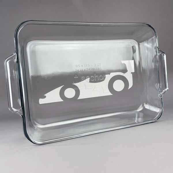 Custom Racing Car Glass Baking and Cake Dish