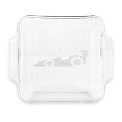 Racing Car Glass Cake Dish with Truefit Lid - 8in x 8in