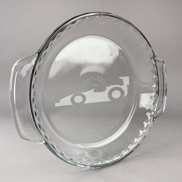 Custom Racing Car Glass Pie Dish - 9.5in Round