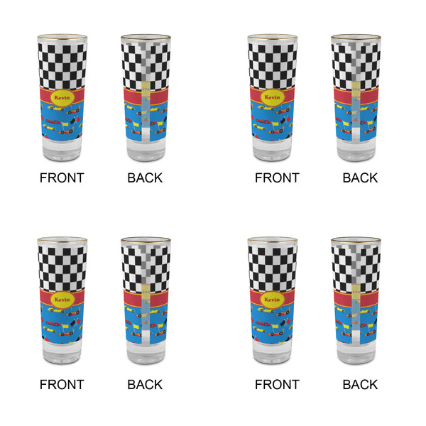 Racing Car Glass Shot Glass - 2 oz - Set of 4 - APPROVAL