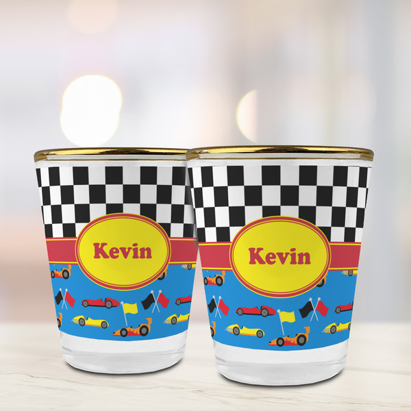 Racing Car Glass Shot Glass - with gold rim - LIFESTYLE
