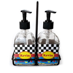 Racing Car Glass Soap & Lotion Bottles (Personalized)