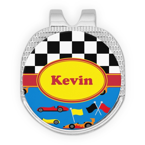 Custom Racing Car Golf Ball Marker - Hat Clip - Silver