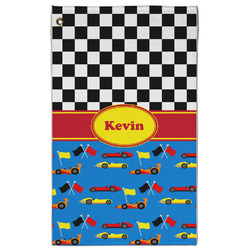 Racing Car Golf Towel - Poly-Cotton Blend w/ Name or Text