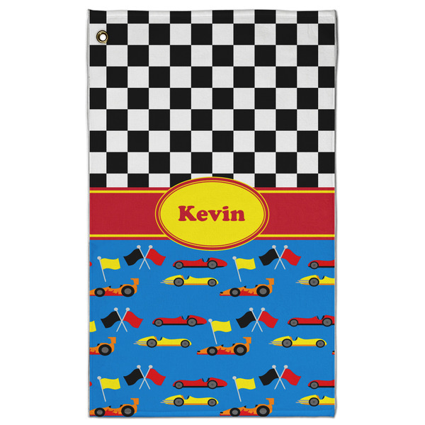 Custom Racing Car Golf Towel - Poly-Cotton Blend - Large w/ Name or Text