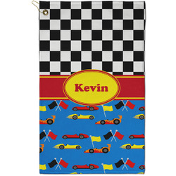 Racing Car Golf Towel - Poly-Cotton Blend - Small w/ Name or Text