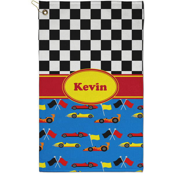 Custom Racing Car Golf Towel - Poly-Cotton Blend - Small w/ Name or Text