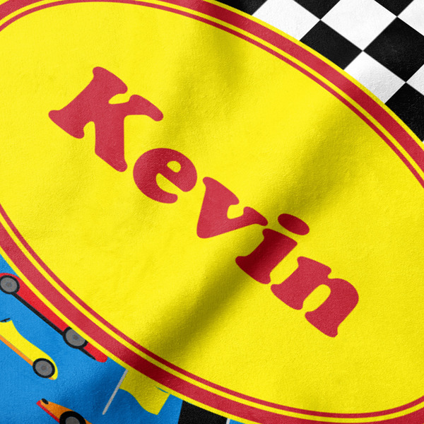 Racing Car Hooded Baby Towel- Detail Close Up