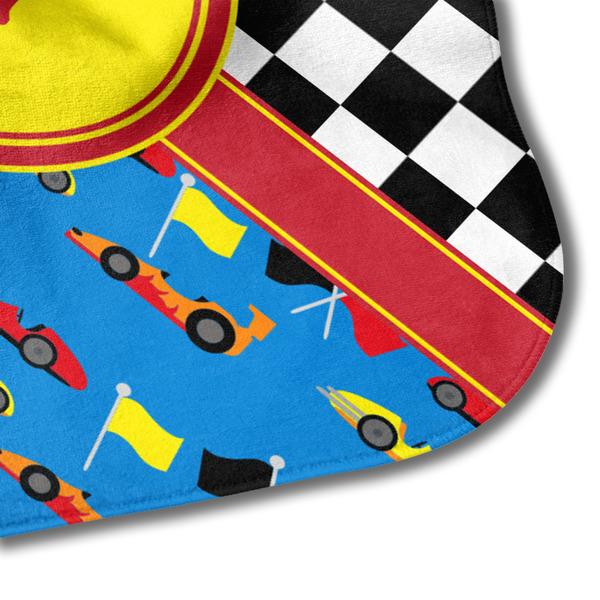 Racing Car Hooded Baby Towel- Detail Corner