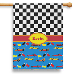 Racing Car 28" House Flag - Double Sided (Personalized)
