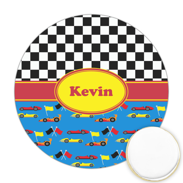 Custom Racing Car Printed Cookie Topper - Round (Personalized)