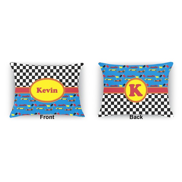Racing Car  Indoor Rectangular Burlap Pillow (Front and Back)