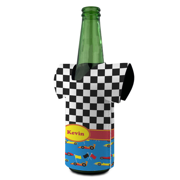 Racing Car Jersey Bottle Cooler - ANGLE (on bottle)
