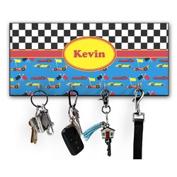 Racing Car Key Hanger w/ 4 Hooks w/ Name or Text