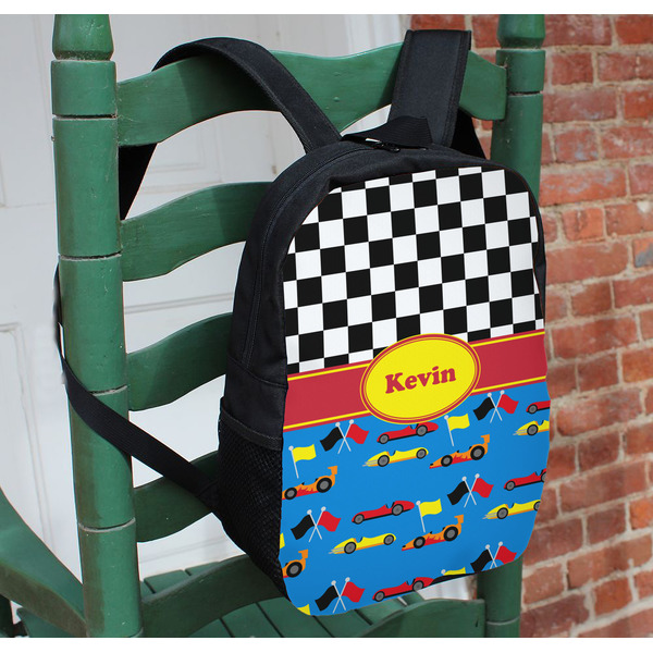 Racing Car Kids Backpack - In Context