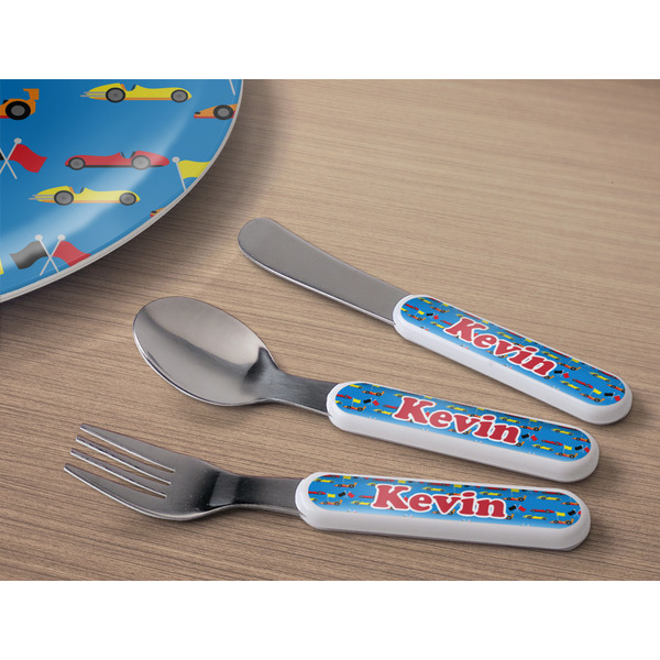 Racing Car Kids Flatware w/ Plate