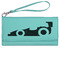 Racing Car Ladies Wallet - Leather - Teal - Front View