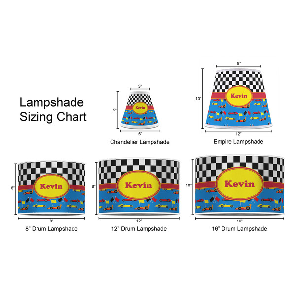 Racing Car Lampshade Sizing Chart