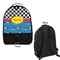 Racing Car Large Backpack - Black - Front & Back View