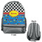 Racing Car Large Backpack - Gray - Front & Back View