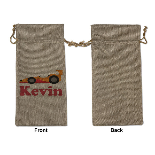Racing Car Large Burlap Gift Bags - Front Approval
