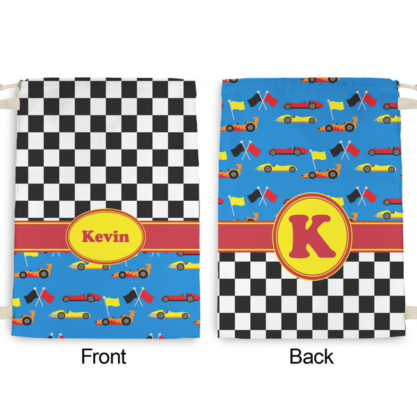 Racing Car Large Laundry Bag - Front & Back View