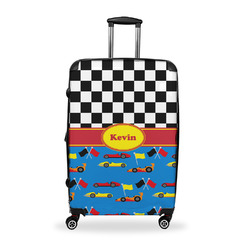 Racing Car Suitcase - 28" Large - Checked w/ Name or Text